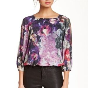 Alice + Olivia Purple and Pink Pauline Abstract Blouse